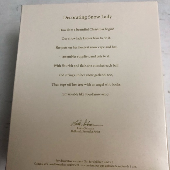 Hallmark Keepsake Christmas Tree Ornament Decorating Snow Lady - Picture 5 of 6